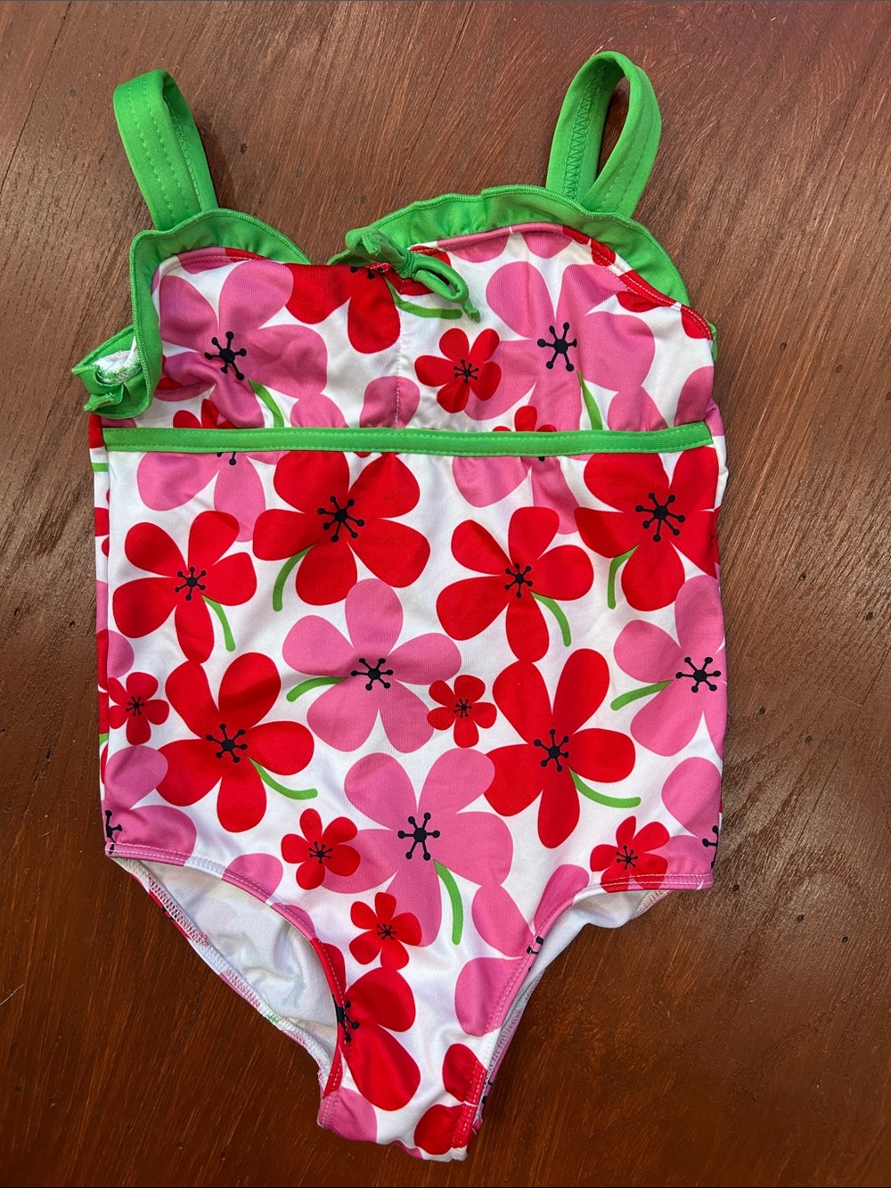 Penelope Mack Pink, Red & Green Floral One-Piece Swim Suit